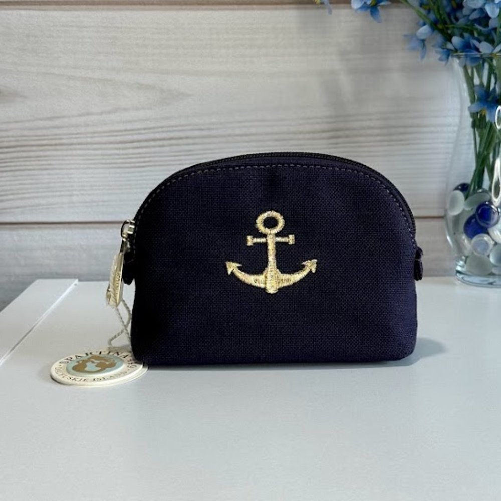 NWT Spartina 449 Navy Cosmetic Case Small Anchor